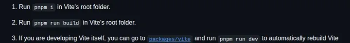 The inline code packages/vite rendered as a link